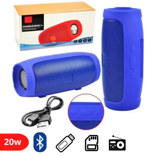 Caixa Caixinha De Som Bluetooth Pendrive Cartão SD Alto Falante 20w Portátil - Imagem 7