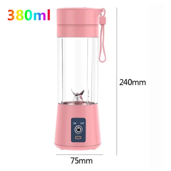 Mini Liquidificador Portátil Usb Juice Shake 6 Lâminas - Imagem 4