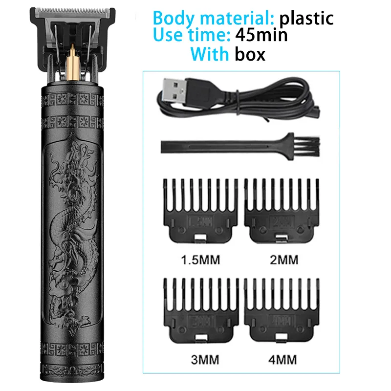 Máquina de cortar cabelo elétrica sem fio vintage T9, aparador de barbeiro profissional para homens, barbeador e barba mais leve - Imagem 5