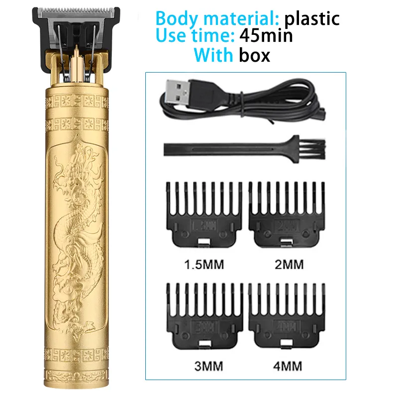 Máquina de cortar cabelo elétrica sem fio vintage T9, aparador de barbeiro profissional para homens, barbeador e barba mais leve - Imagem 6