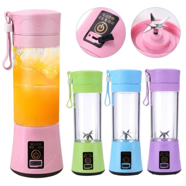 Mini Liquidificador Portátil Usb Juice Shake 6 Lâminas - Imagem 2
