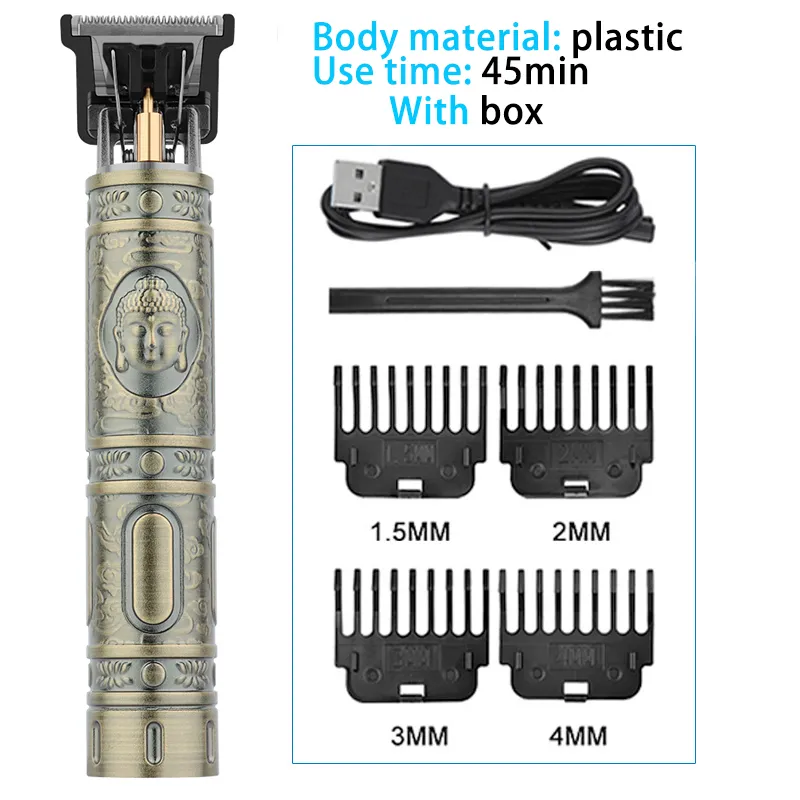 Máquina de cortar cabelo elétrica sem fio vintage T9, aparador de barbeiro profissional para homens, barbeador e barba mais leve - Imagem 8
